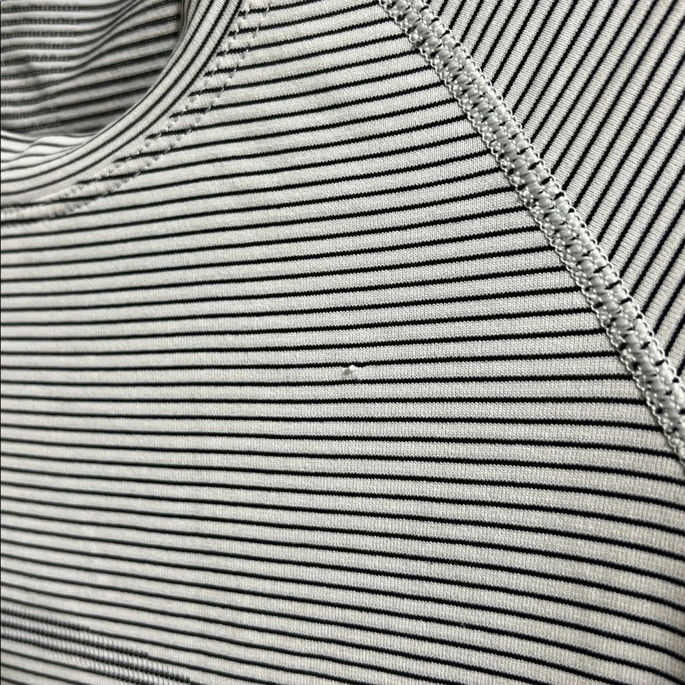 Lululemon Swiftly tech short sleeve shirt size 2 Black and White Striped Top - Picture 5 of 9